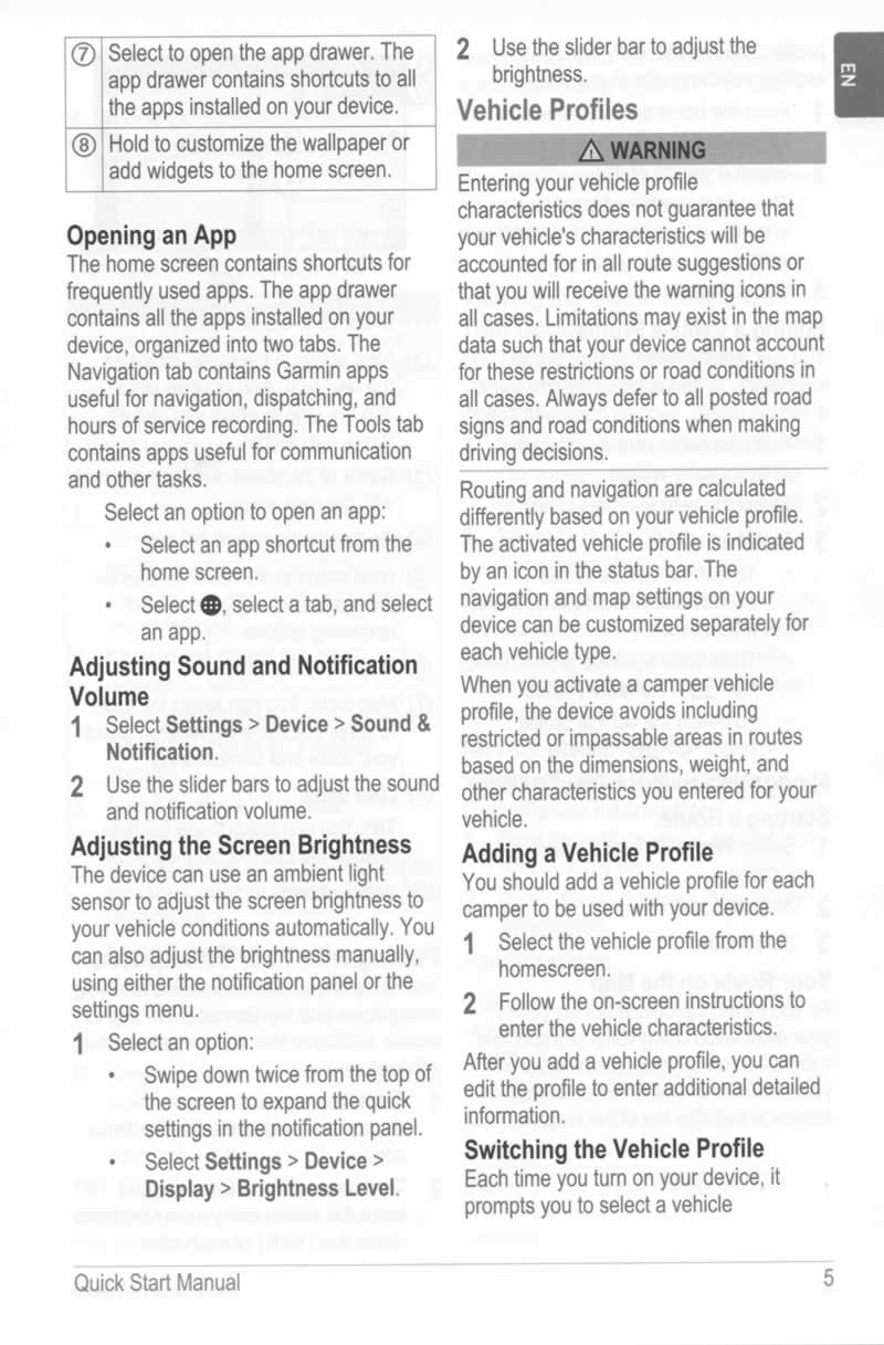 Garmin RV 890 Instruction Booklet page 1Page 5