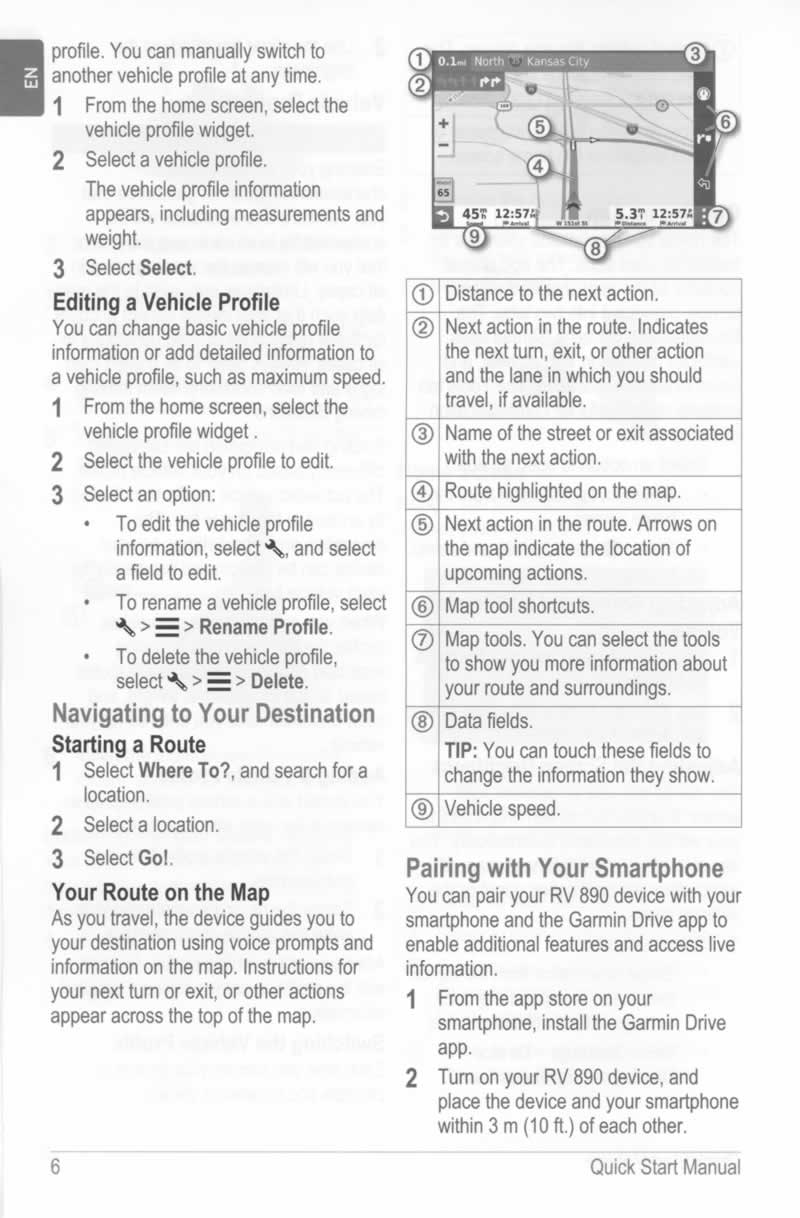 Garmin RV 890 Instruction Booklet page 1Page 6